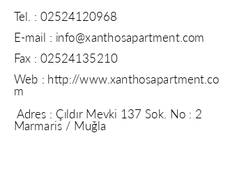 Xanthos Apart iletiim bilgileri